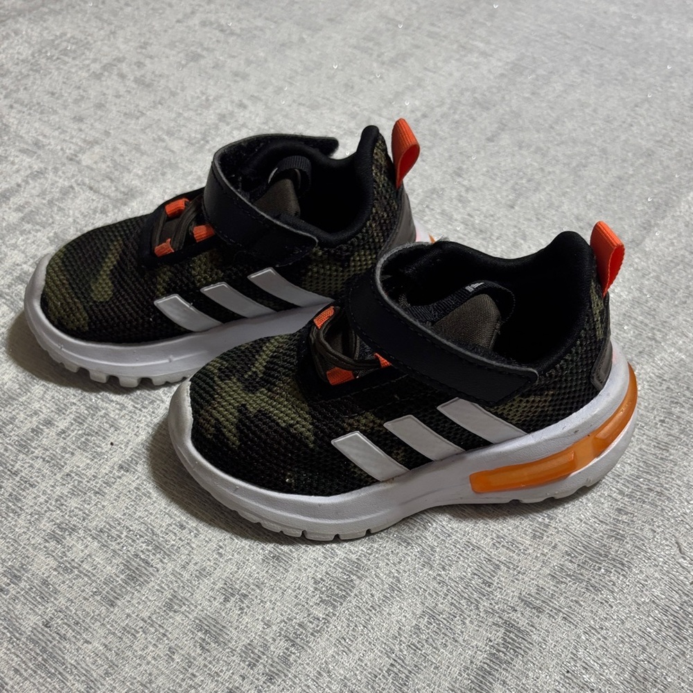 Adidas Kids Sneakers - Black, White, and Orange